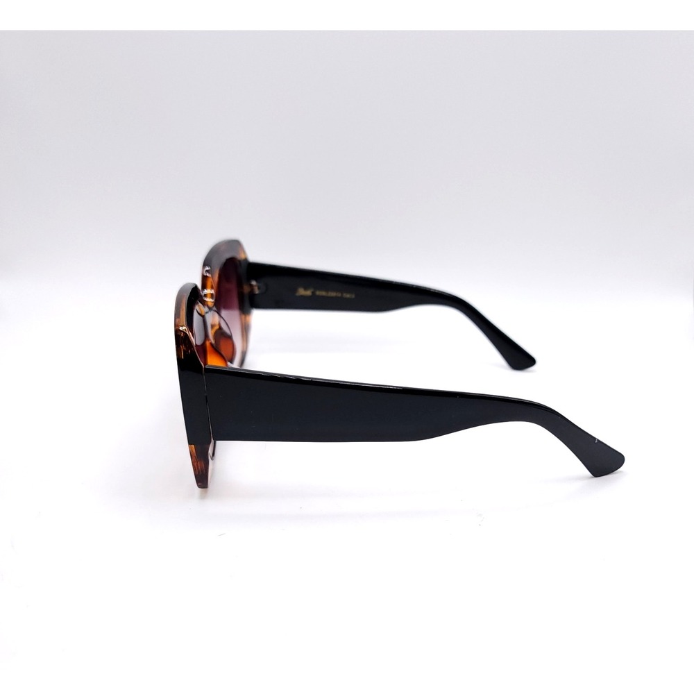 Giselle Oversized Square Sunglasses Black Tortoise Purple Gradient UV400 Glam - Picture 4 of 6